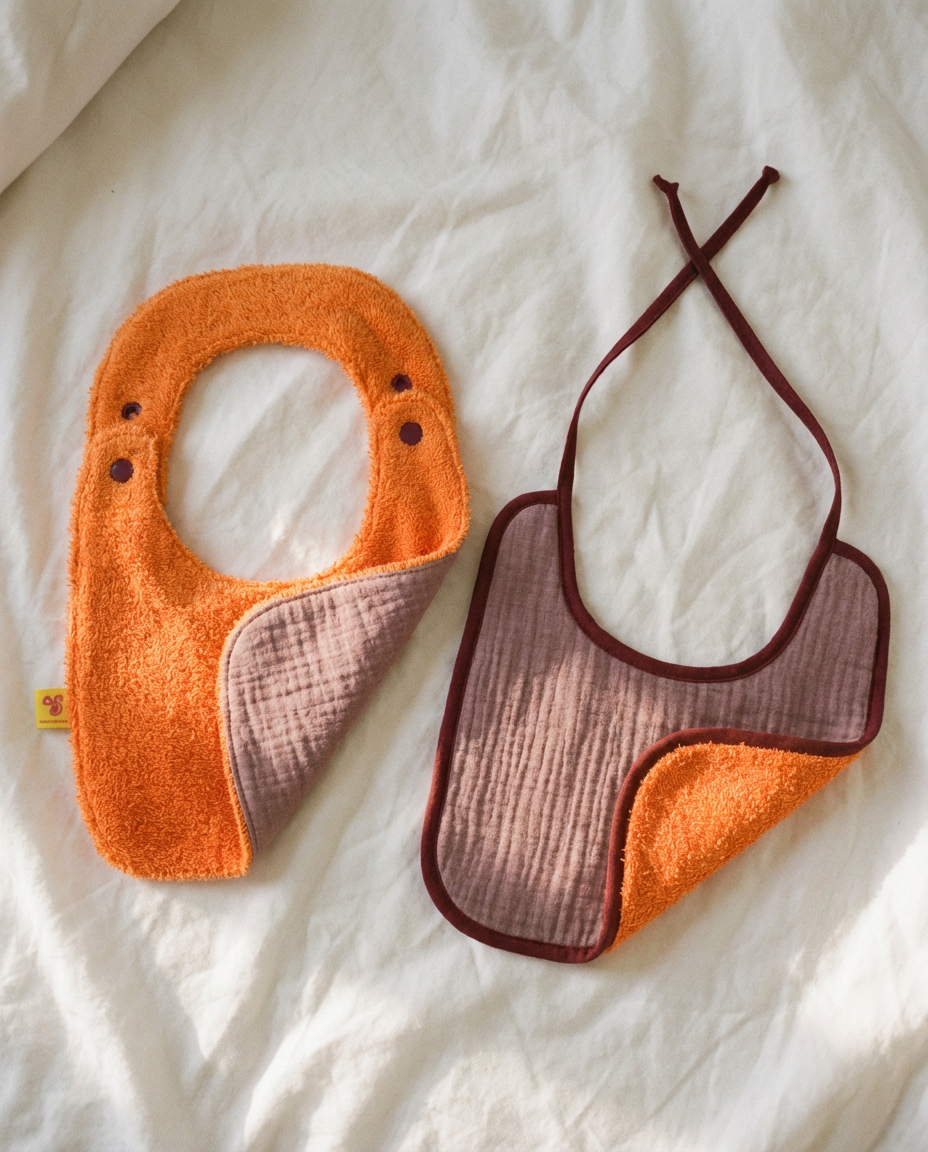 Pack of 2 bibs reversibles cotton