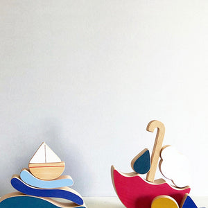 Wooden Toy "Boat and Waves"