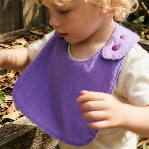 Reversible Bib terry lilac/technical fabric lilac