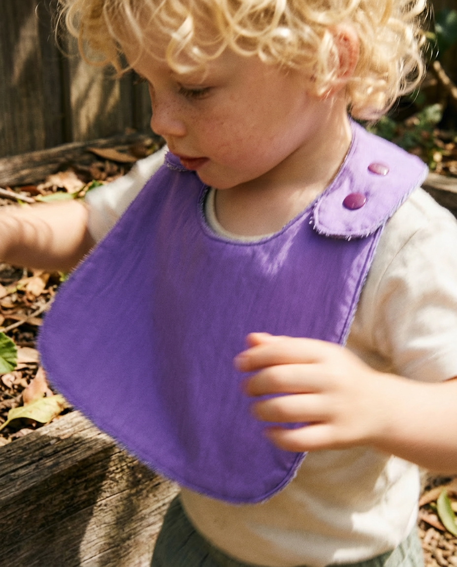 Reversible Bib terry lilac/technical fabric lilac