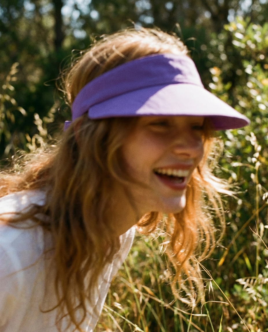 Visera with back bow lilac