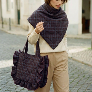Scarf Cape checkered brown