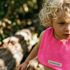 Reversible Bib orange/fuchsia cotton terry