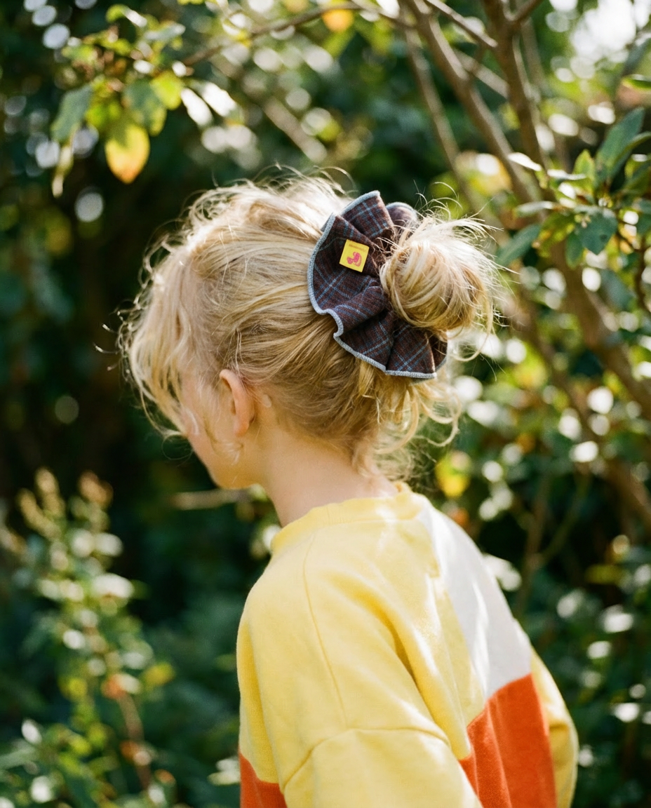 XL Scrunchie checkered brown