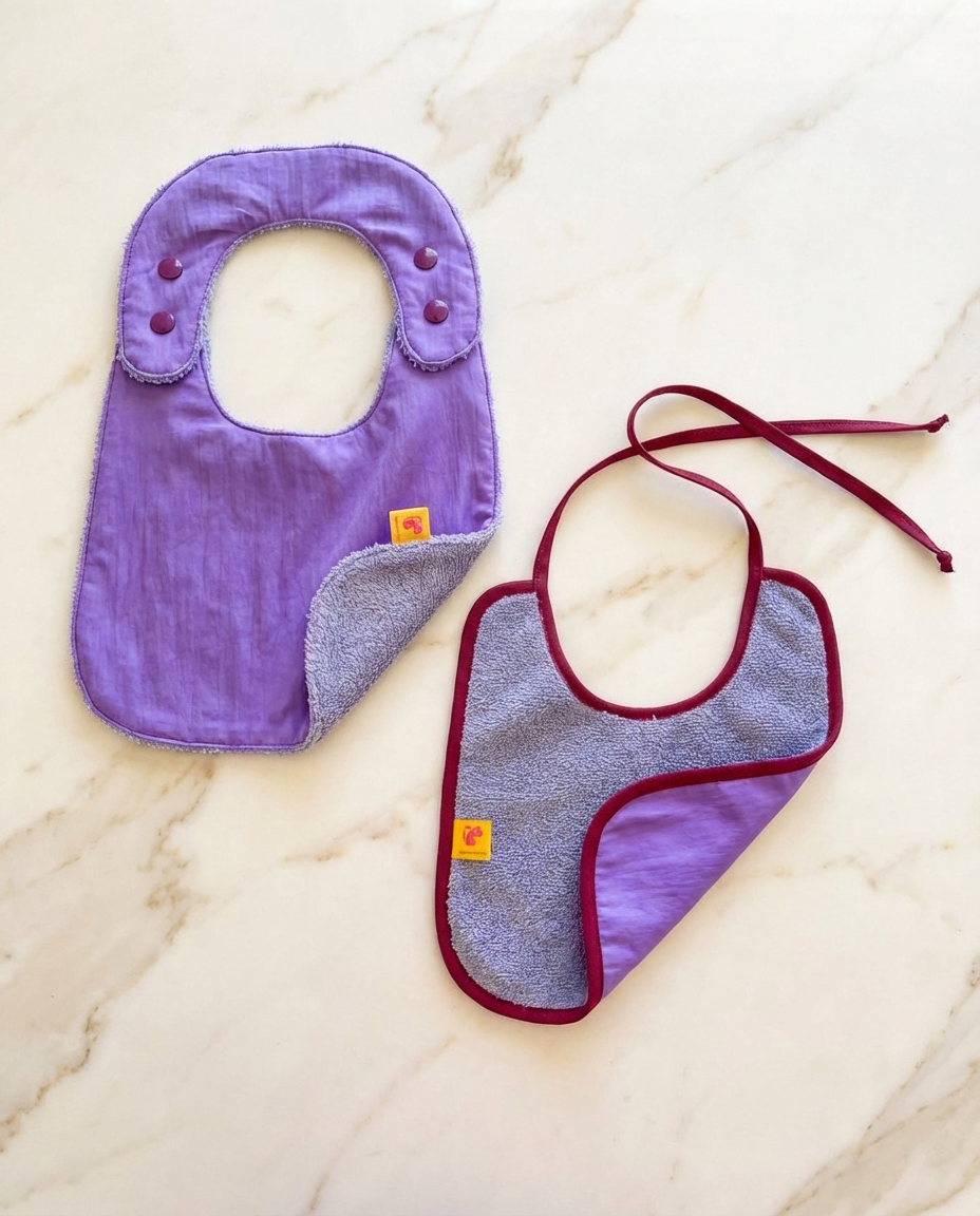 Pack of 2 bibs reversibles lilac