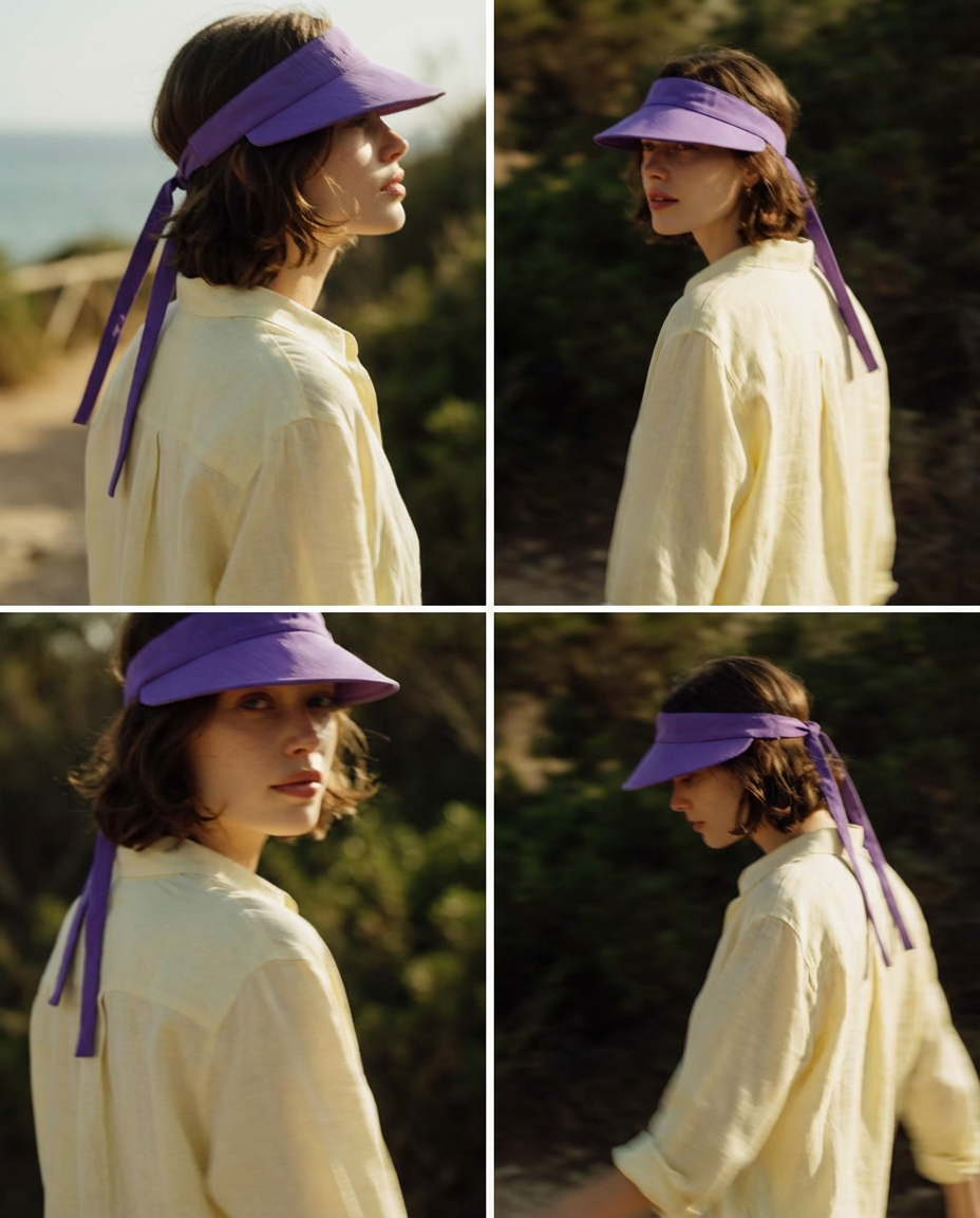 Visera with back bow lilac