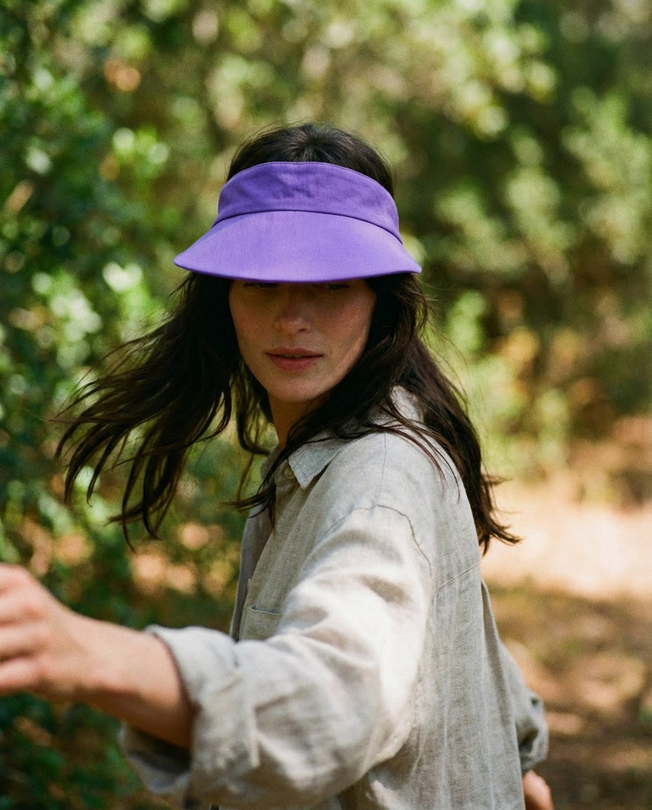 Visera with back bow lilac
