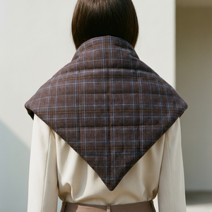 Scarf Cape checkered brown