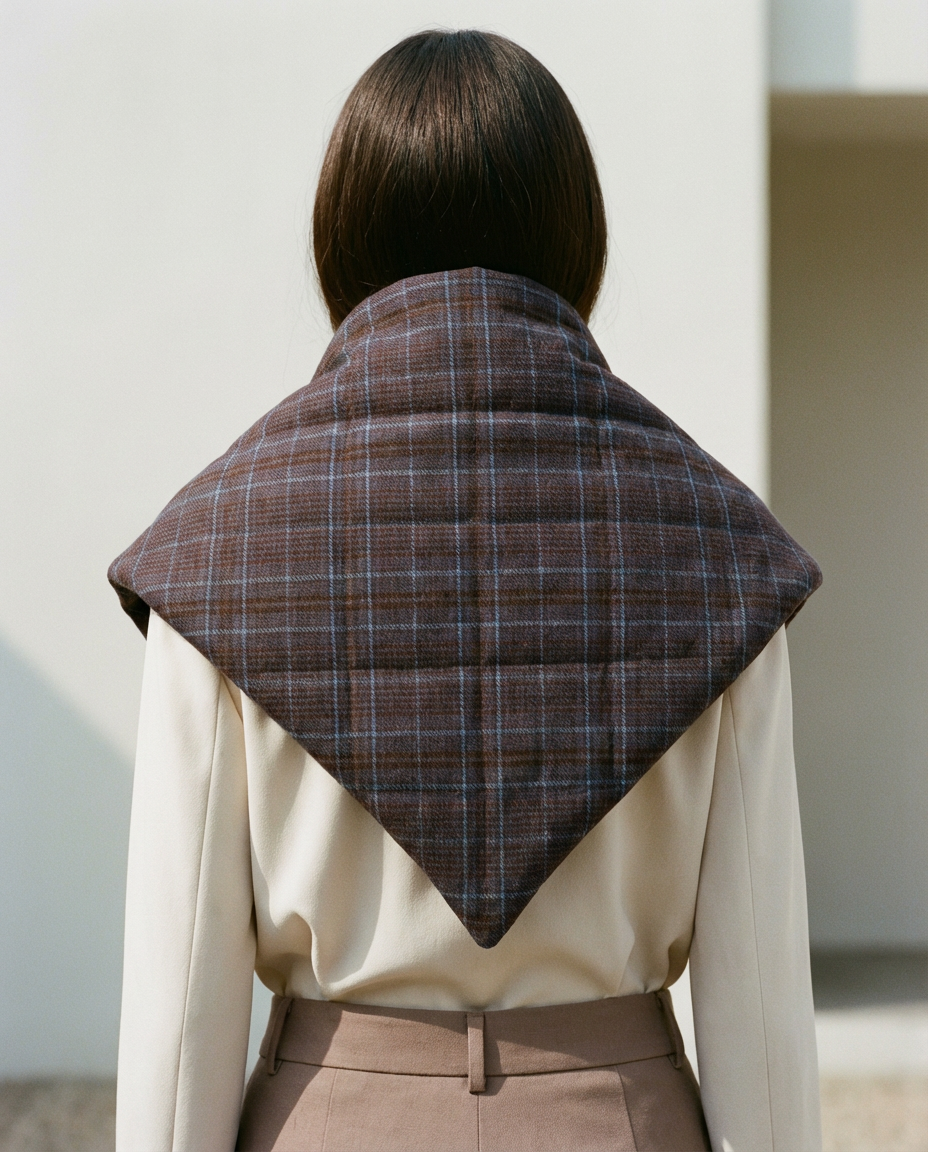 Scarf Cape checkered brown