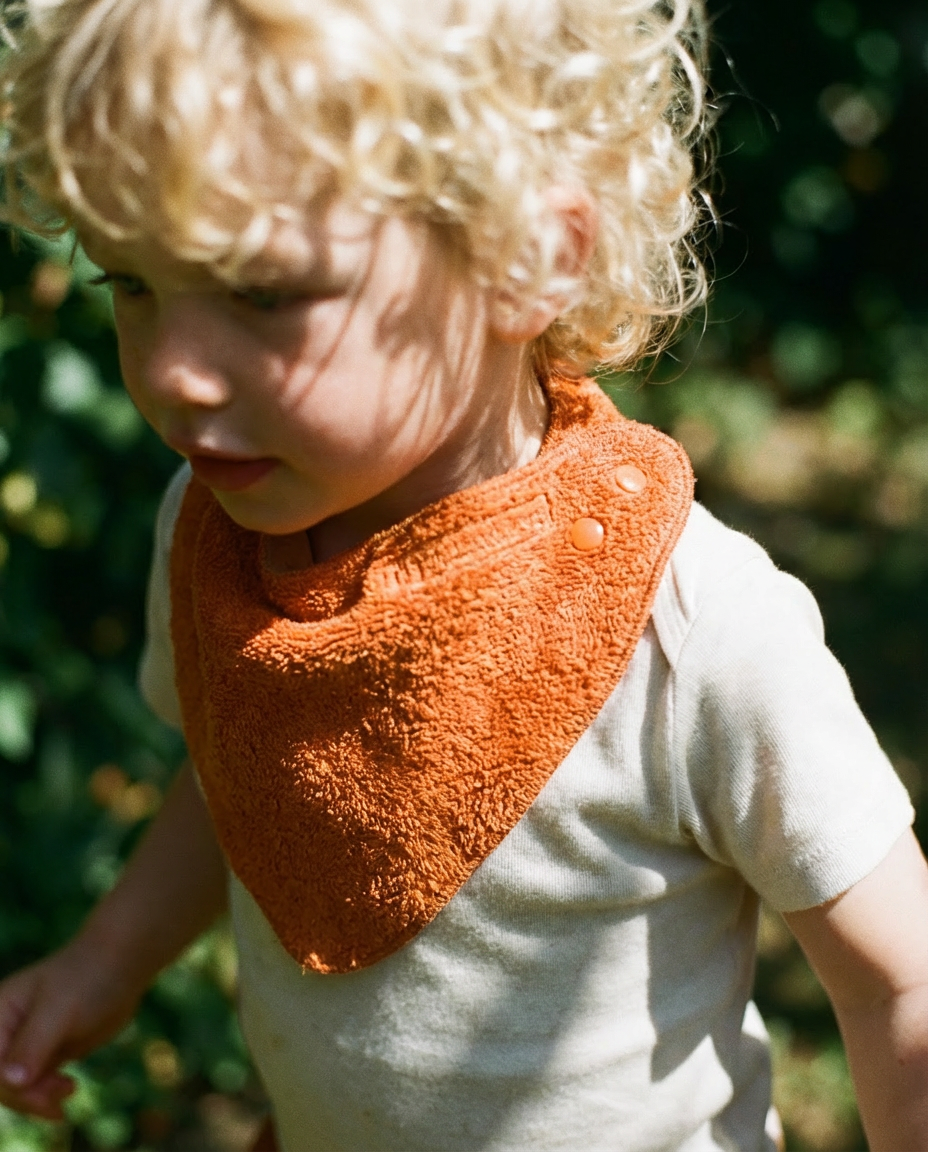 Bandana Bib de cotton terry orange