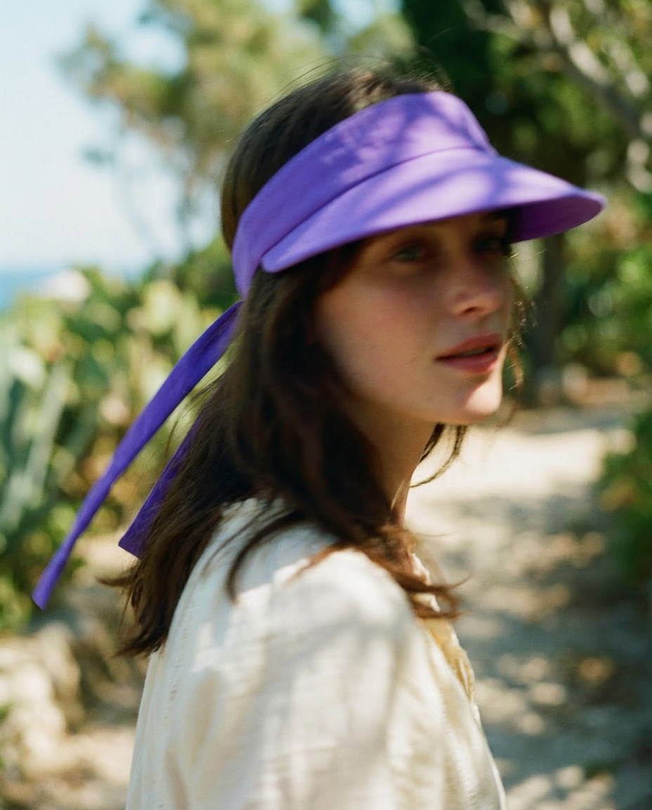 Visera with back bow lilac