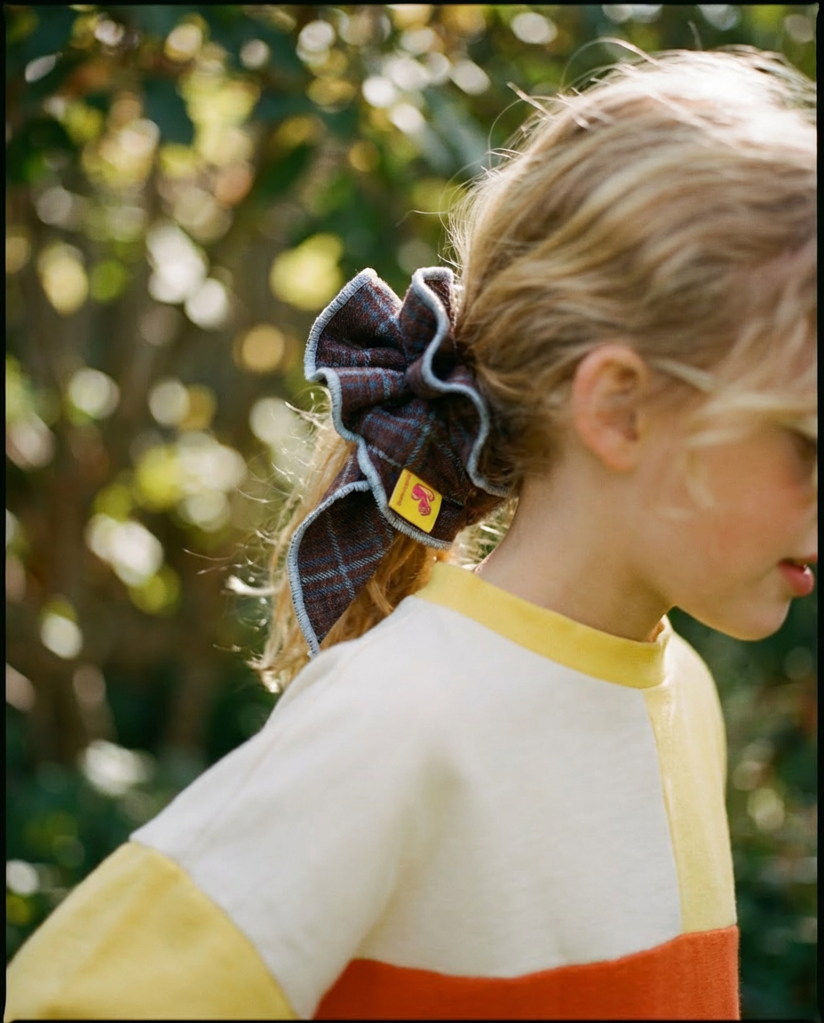 XL Scrunchie checkered brown