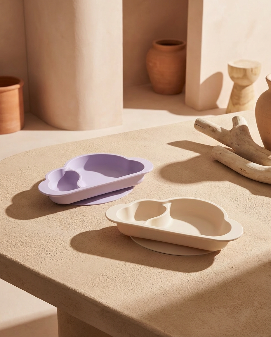Cloud Silicone Plate with Suction Base (available in 3 colors)