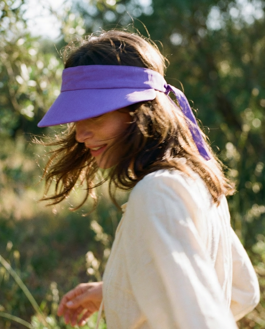 Visera with back bow lilac