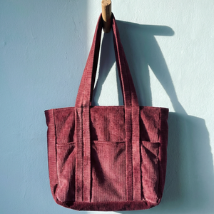 Burgundy Corduroy Bag Albahaca