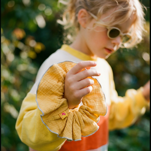 XL Scrunchie muslin curry