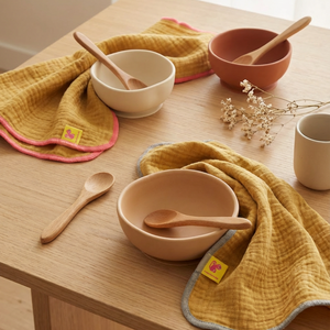 Pack of 2 Muslin Cloths Organic Cotton CURRY