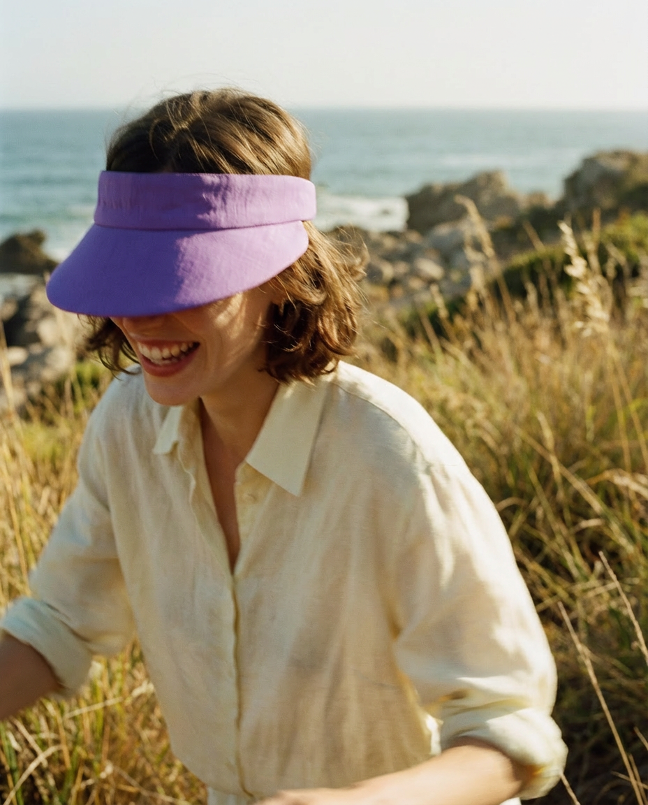 Visera with back bow lilac