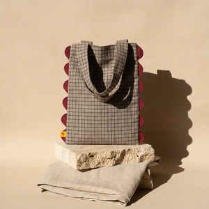 Tote Portobello checkered khaki