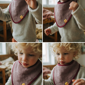 Bandana Bib CAMELIA muslin mauve