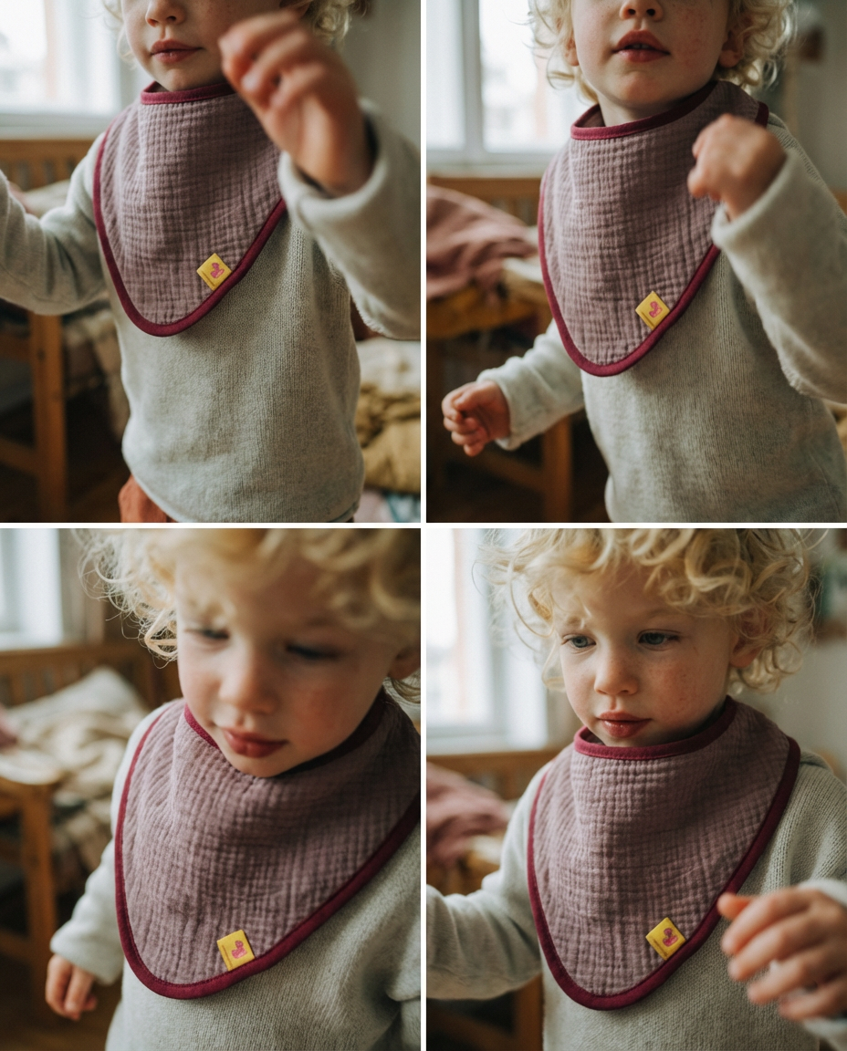 Bandana Bib CAMELIA muslin mauve