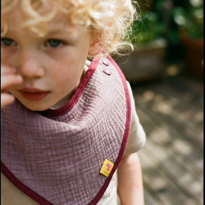 Bandana Bib CAMELIA muslin mauve