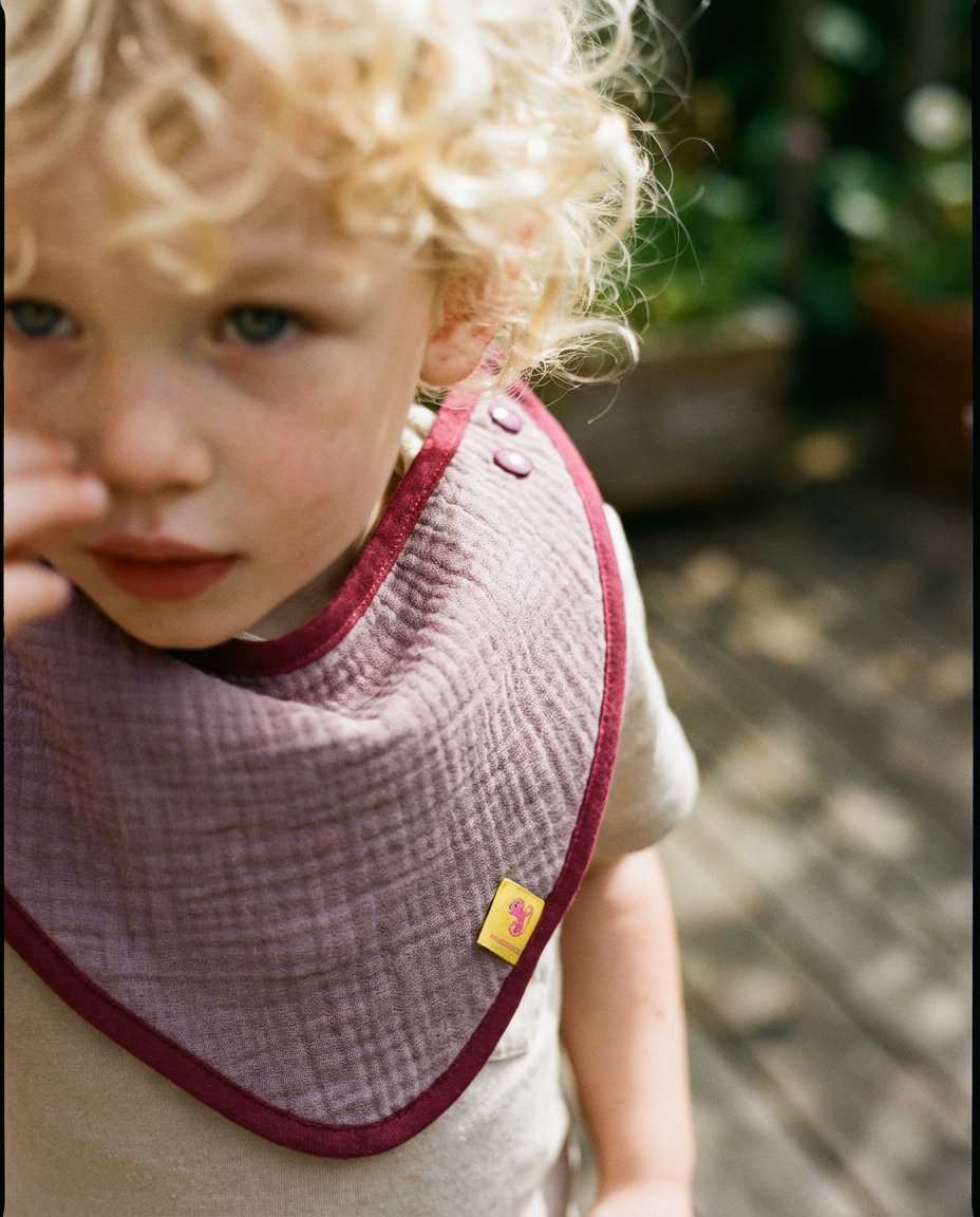 Bandana Bib CAMELIA muslin mauve