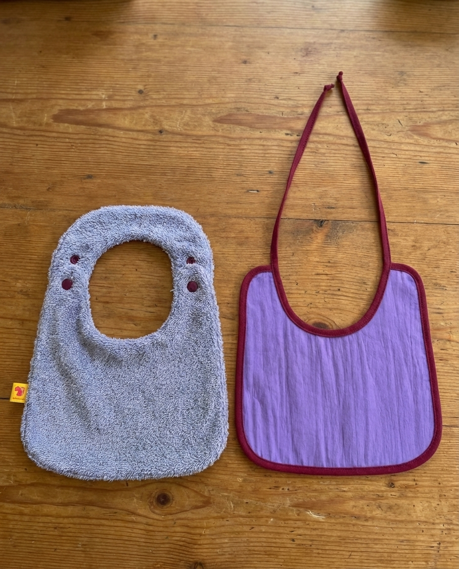 Pack of 2 bibs reversibles lilac