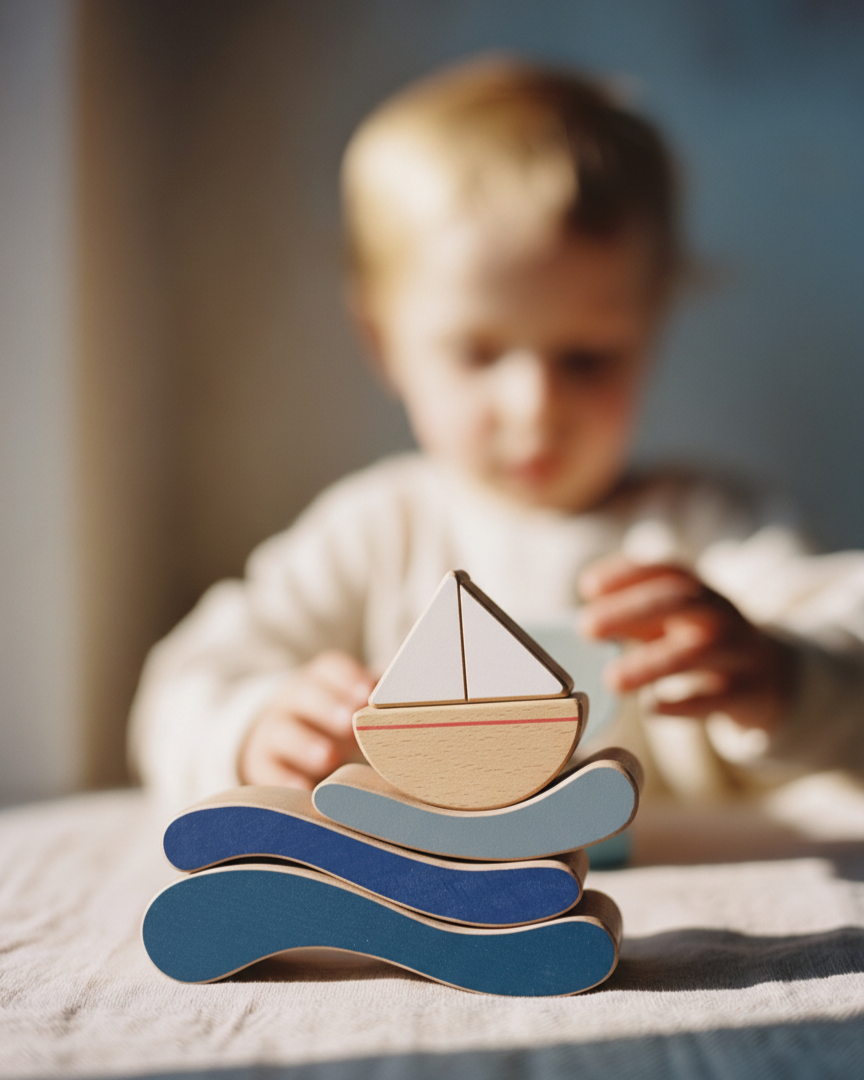 Wooden Toy "Boat and Waves"