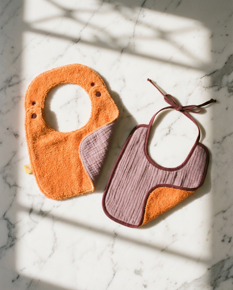 Pack of 2 bibs reversibles cotton