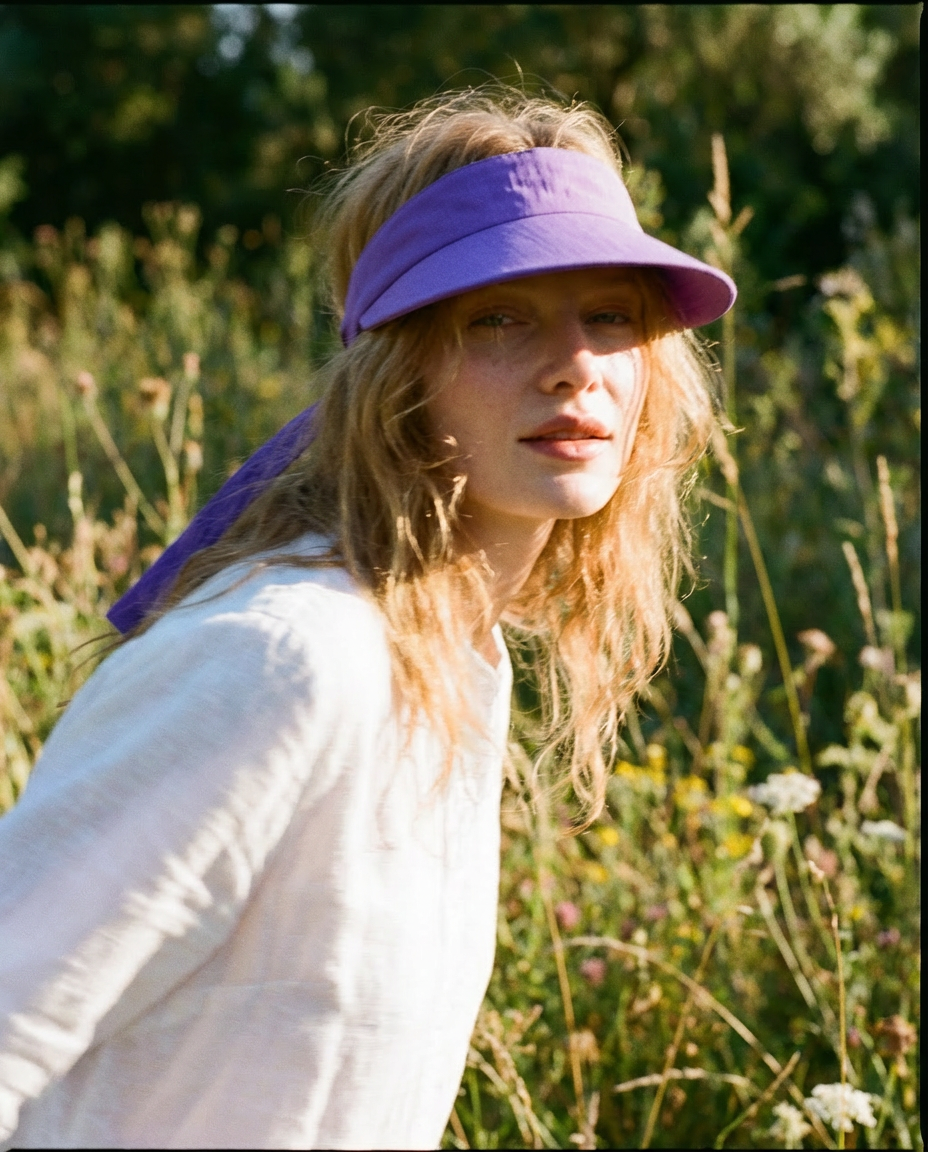 Visera with back bow lilac