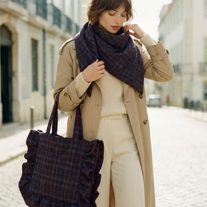 Scarf Cape checkered brown