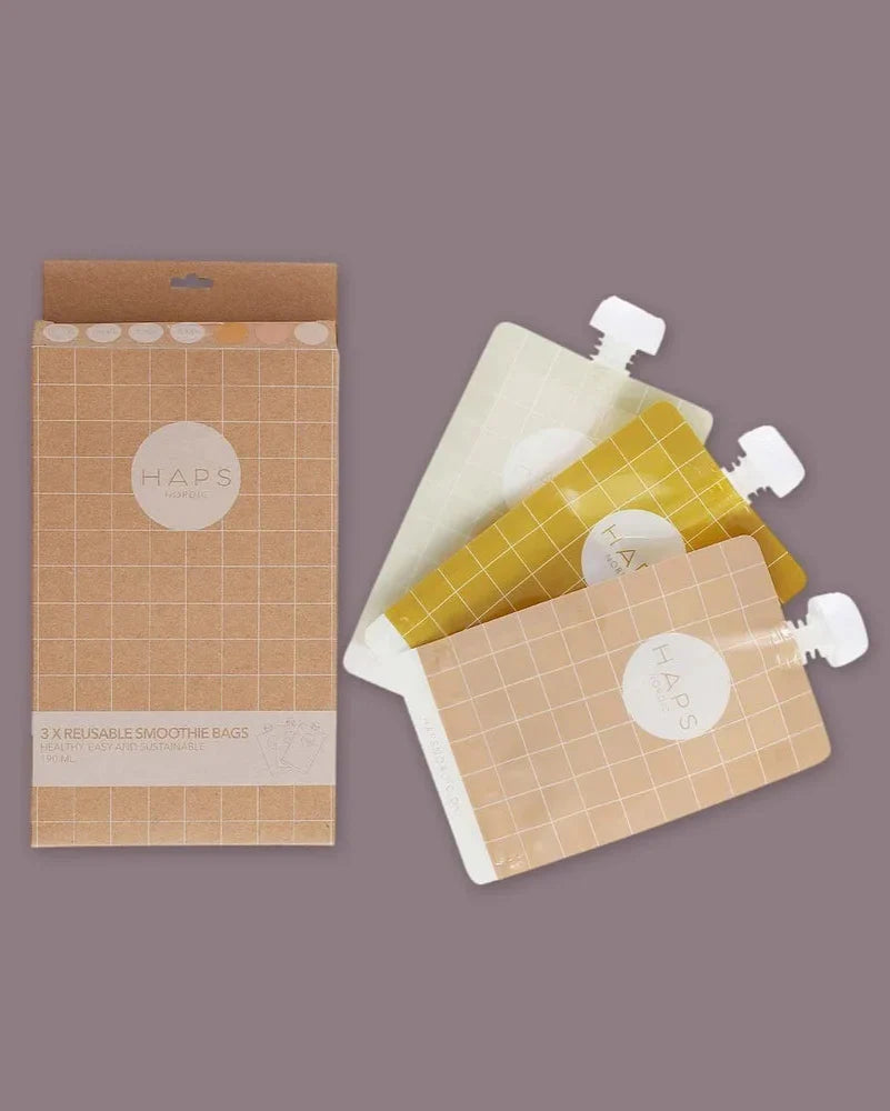 Pack of 3 Refillable Smoothie Pouches - Kit x 3 pcs. (available in 2 colors)