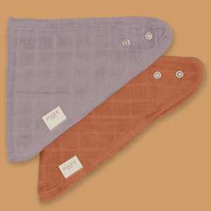 Pack of 2 Bibs Bandana de Muslin Orgánica (available in 2 colors)