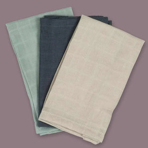Pack of 3 Muslin Cloths de organic cotton (available in 2 colors)