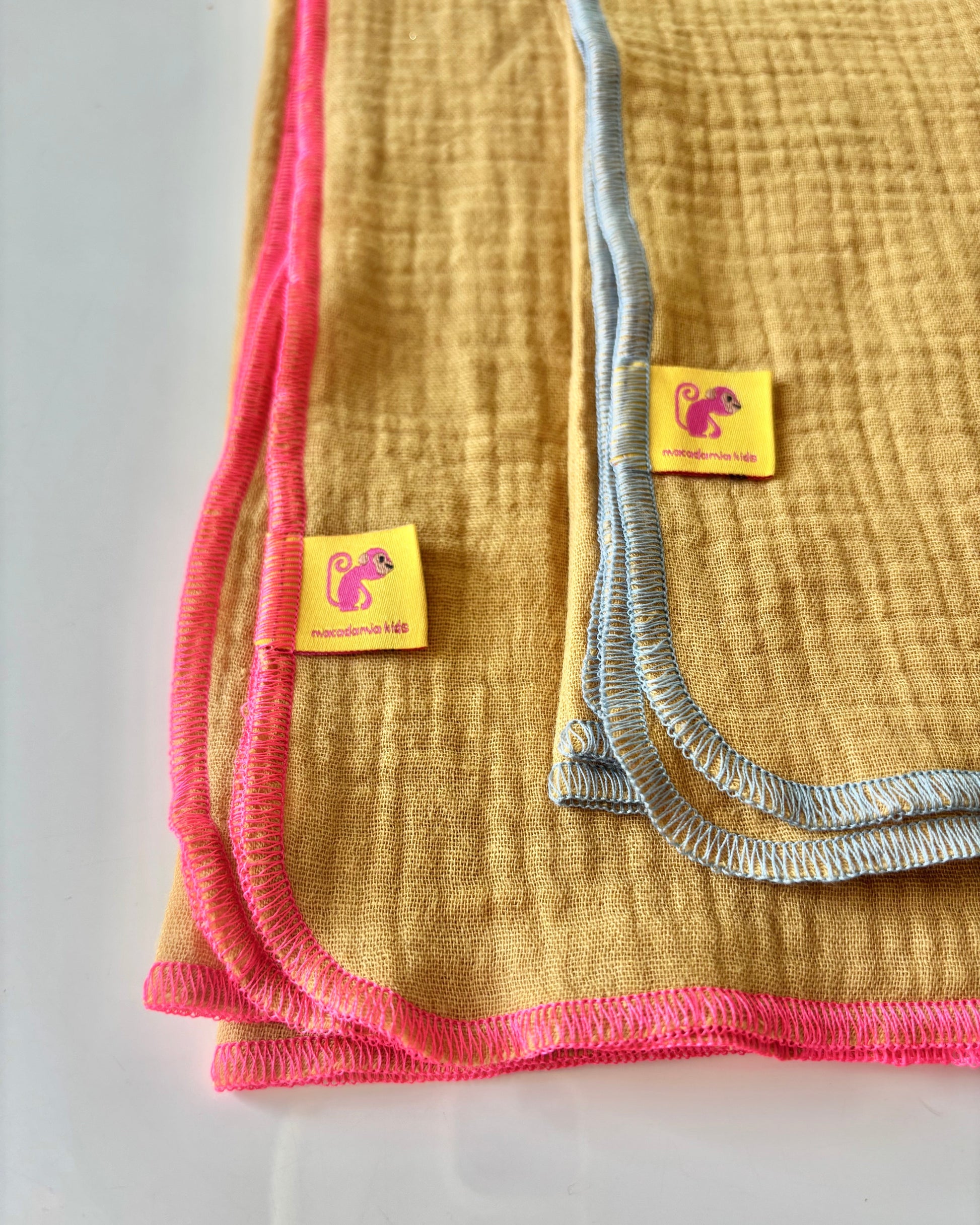Pack of 2 Muslin Cloths Organic Cotton CURRY