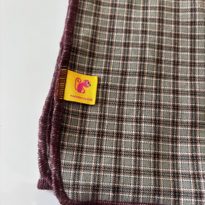 Muslin de organic cotton CUADROS & BURGUNDY