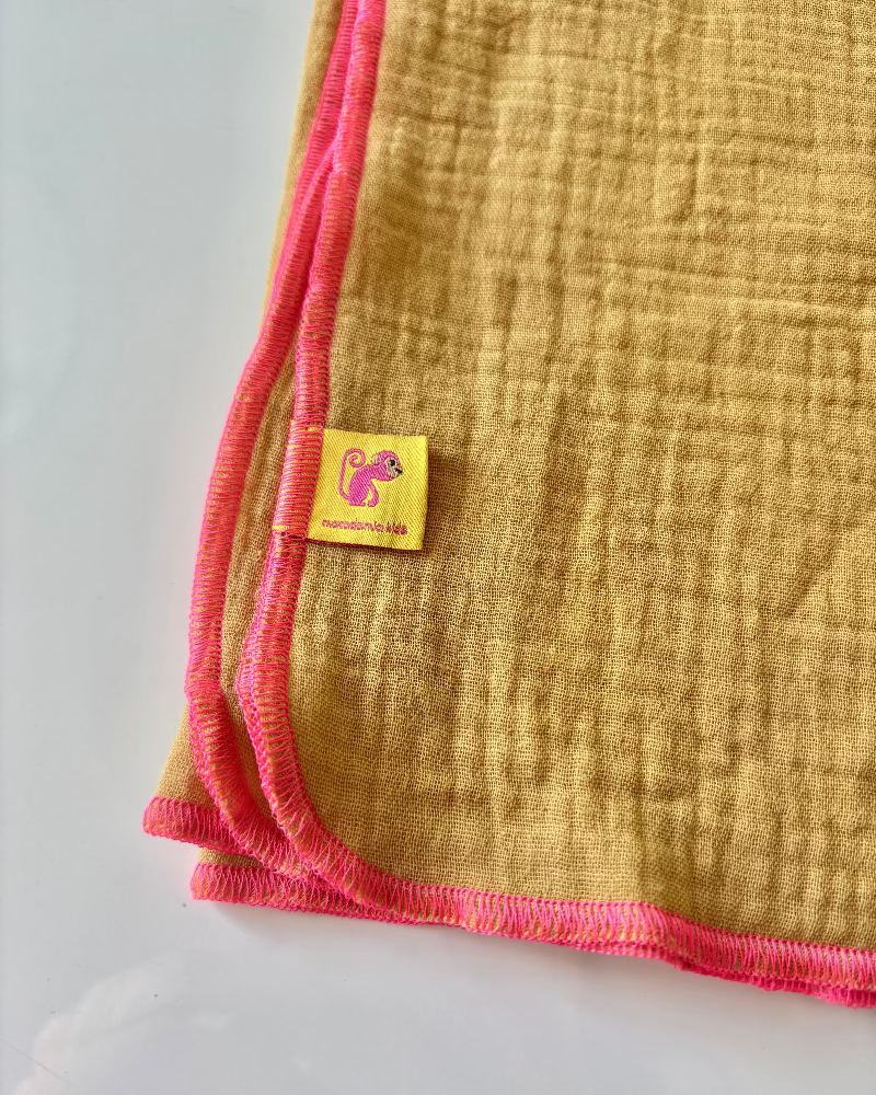 Muslin de Organic Cotton CURRY & FUCSIA