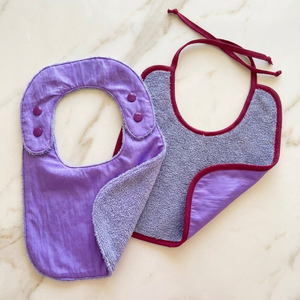 Pack of 2 bibs reversibles lilac