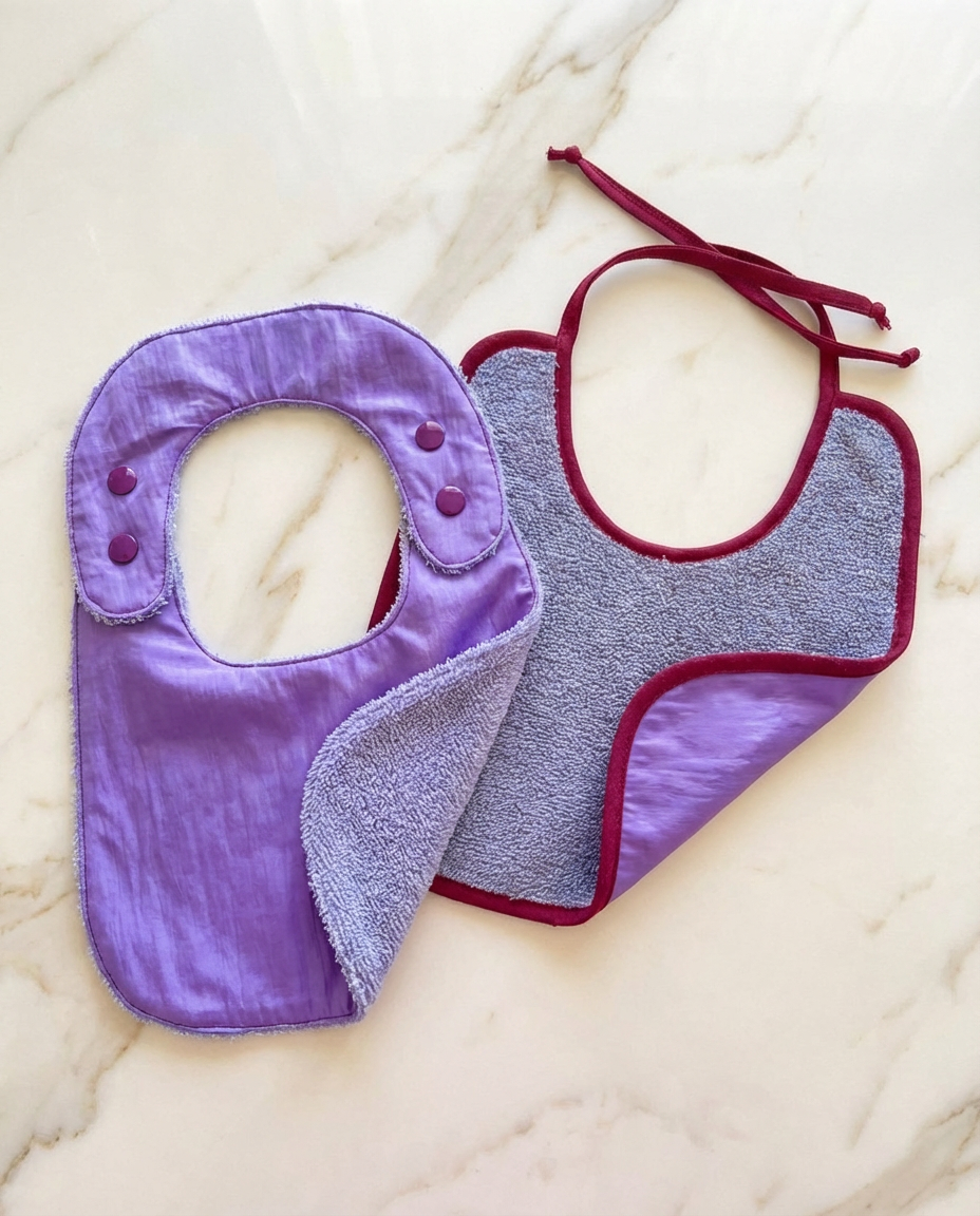 Pack of 2 bibs reversibles lilac