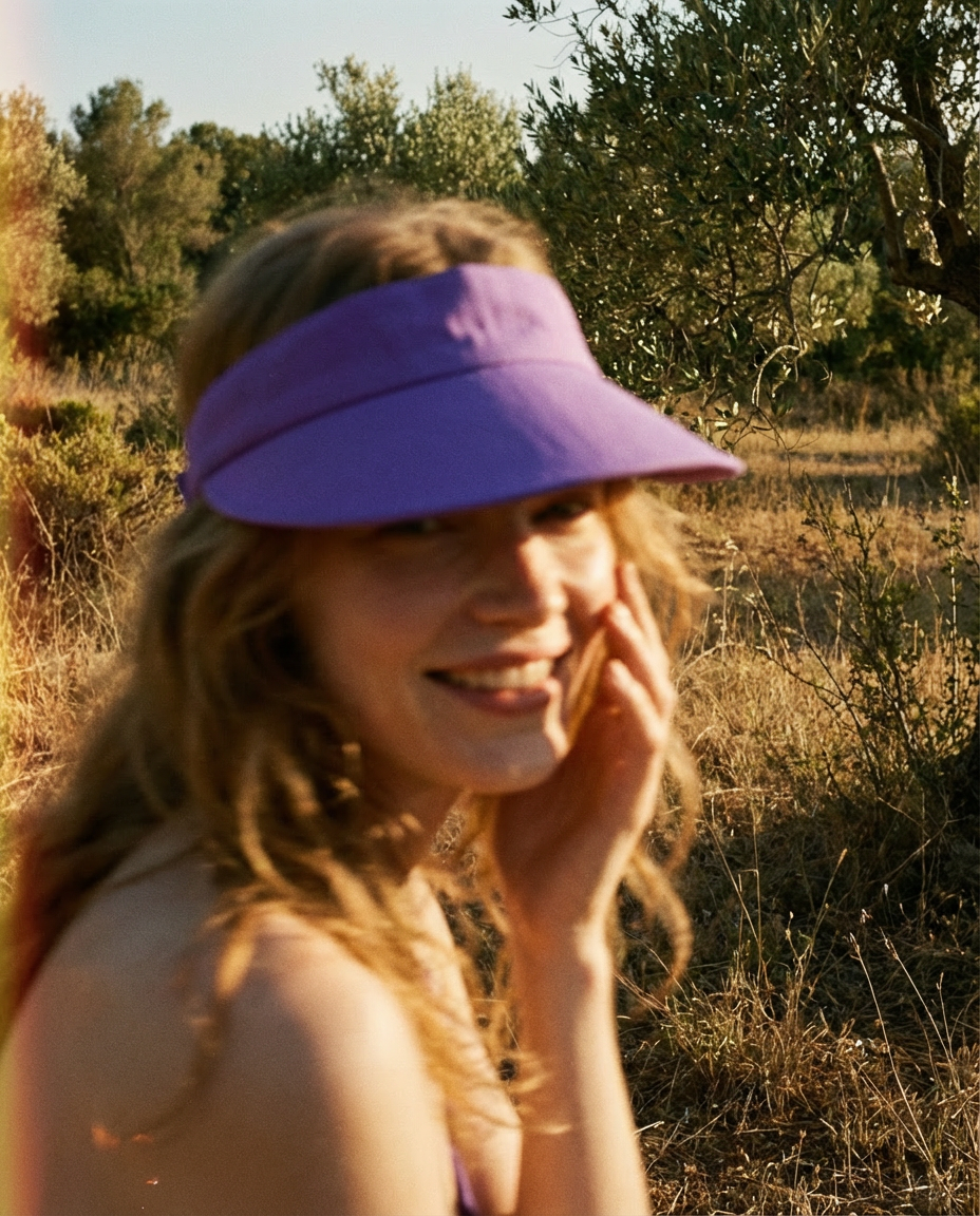 Visera with back bow lilac