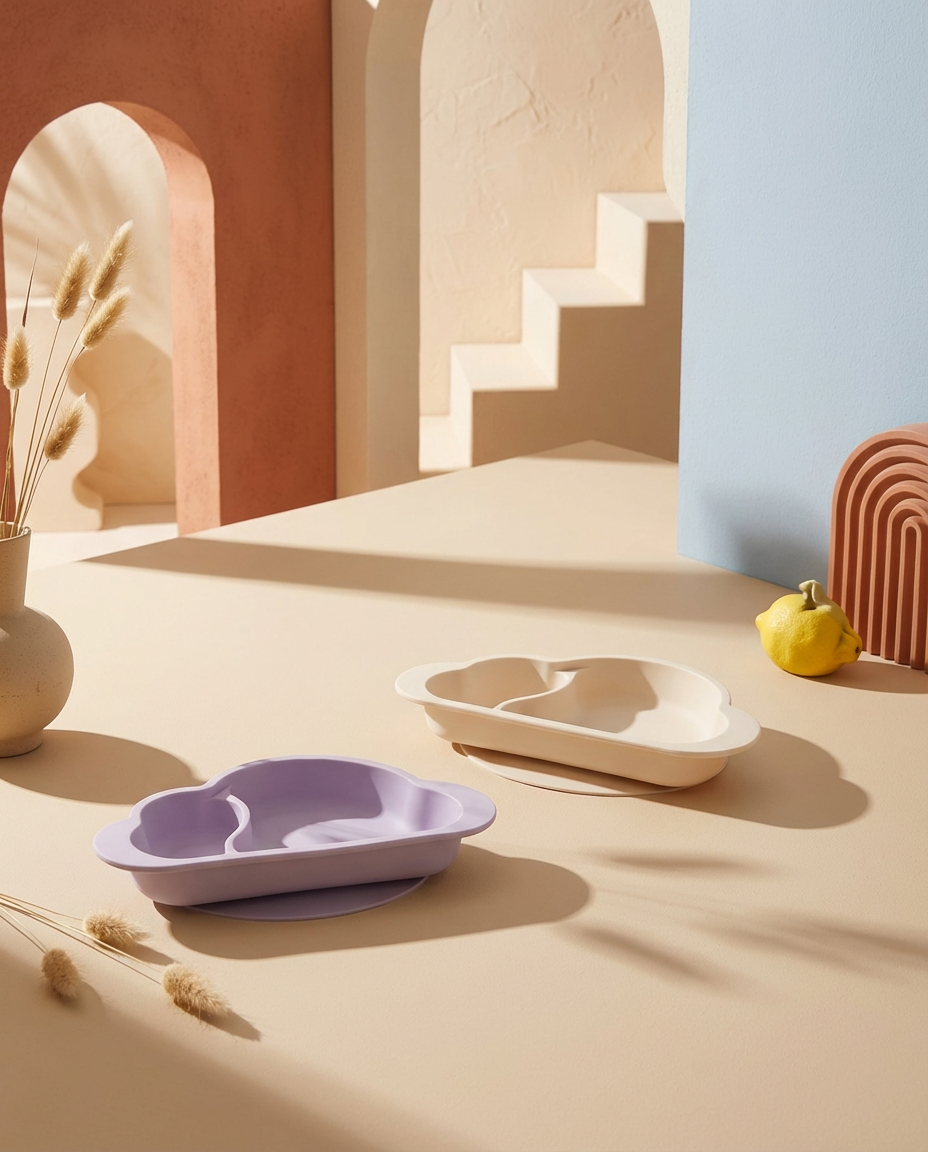 Cloud Silicone Plate with Suction Base (available in 3 colors)