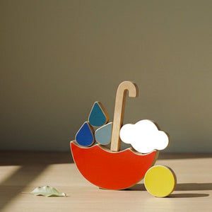 Wooden Toy Red Umbrella