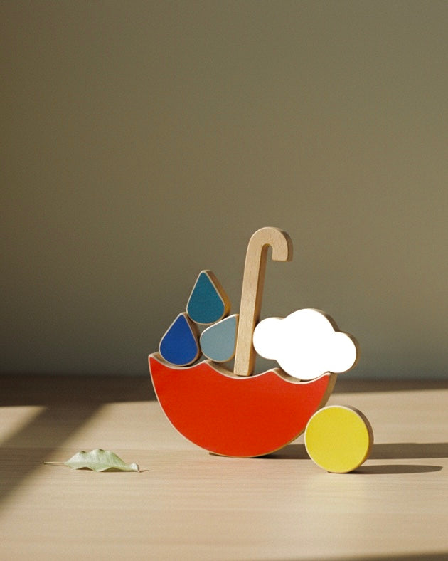 Wooden Toy Red Umbrella