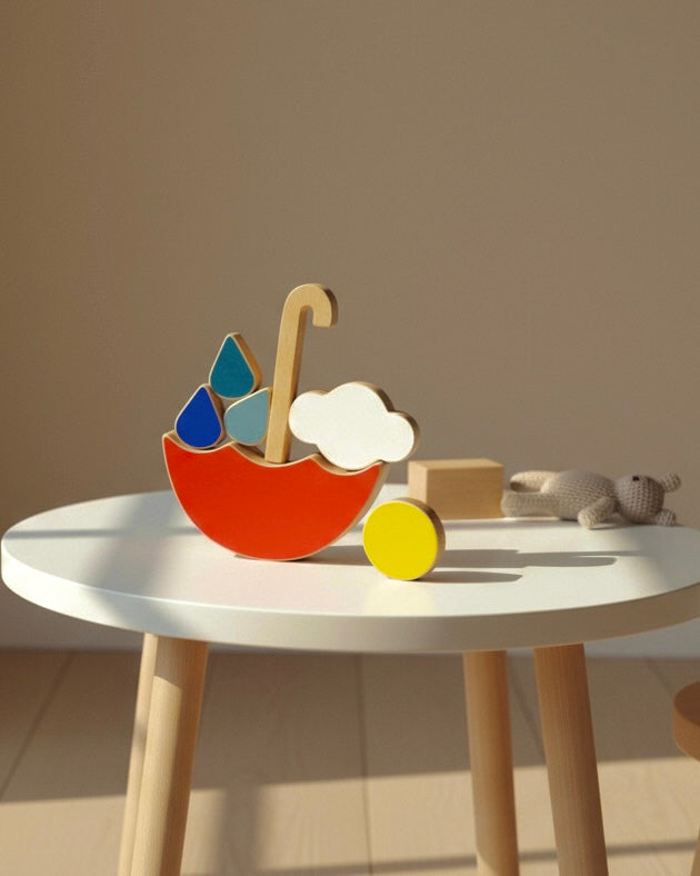 Wooden Toy Red Umbrella