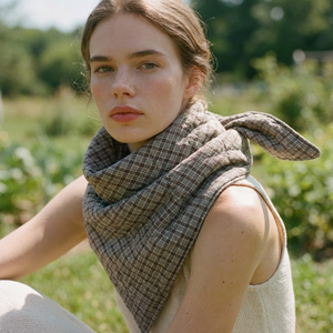 Scarf Cape checkered khaki
