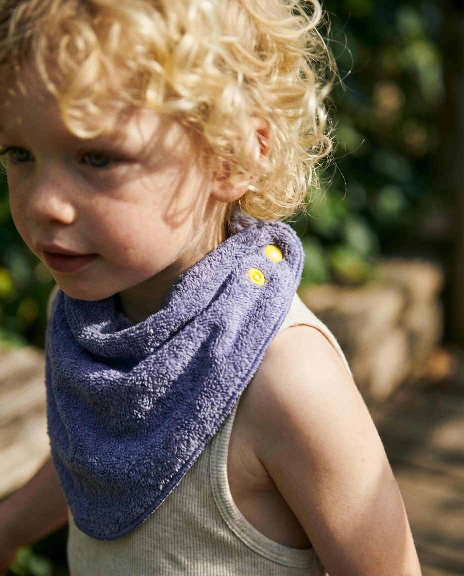 Bandana Bib de cotton terry lilac