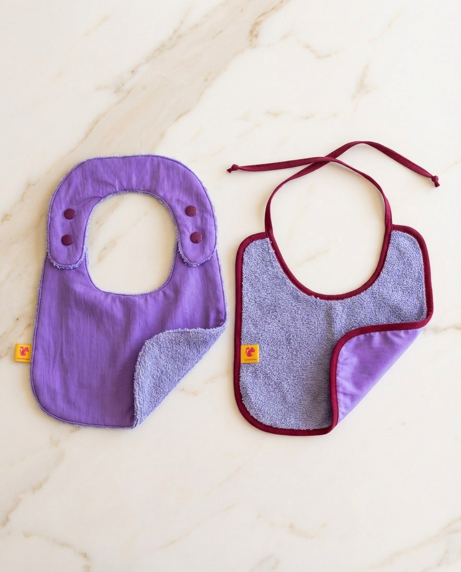 Pack of 2 bibs reversibles lilac