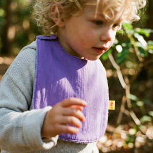 Reversible Bib terry lilac/technical fabric lilac