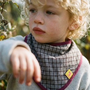 Bandana Bib CAMELIA checkered khaki
